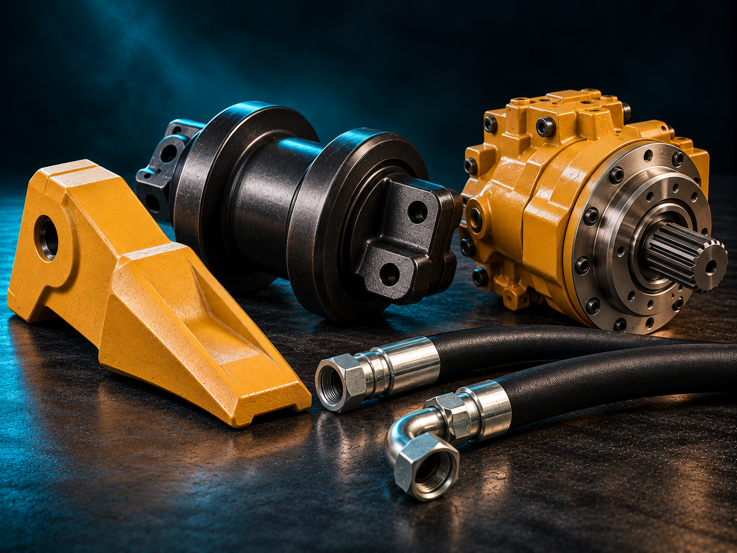 Assorted loader and excavator spare parts